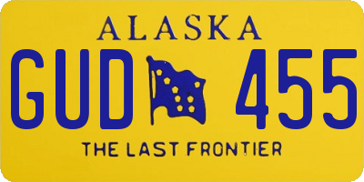 AK license plate GUD455