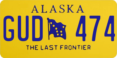 AK license plate GUD474
