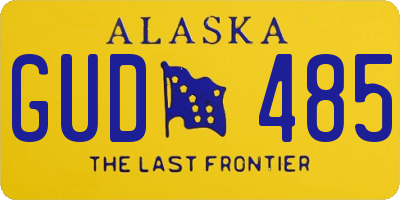 AK license plate GUD485