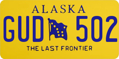 AK license plate GUD502