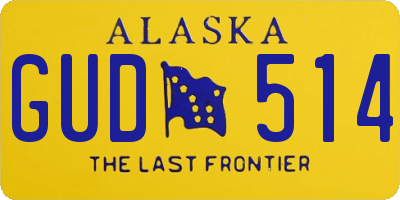 AK license plate GUD514