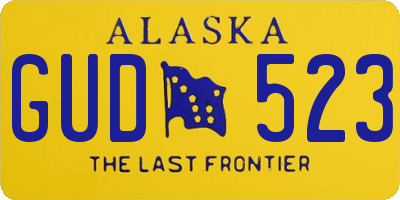 AK license plate GUD523