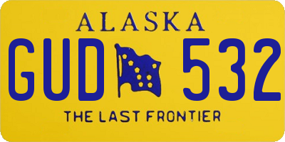 AK license plate GUD532