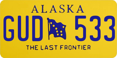 AK license plate GUD533