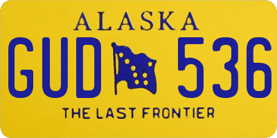 AK license plate GUD536