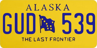 AK license plate GUD539