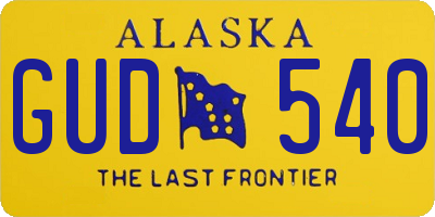 AK license plate GUD540