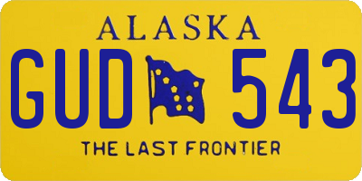 AK license plate GUD543