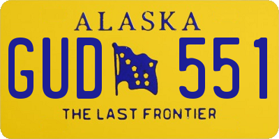 AK license plate GUD551