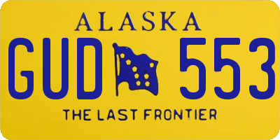 AK license plate GUD553