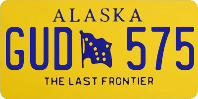 AK license plate GUD575