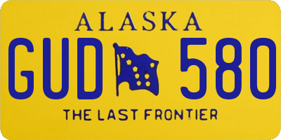 AK license plate GUD580