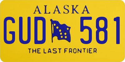 AK license plate GUD581