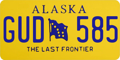 AK license plate GUD585