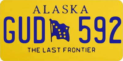 AK license plate GUD592