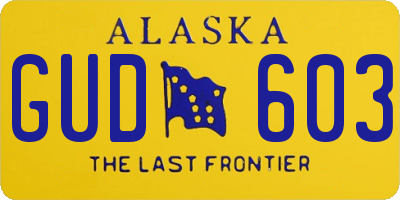 AK license plate GUD603