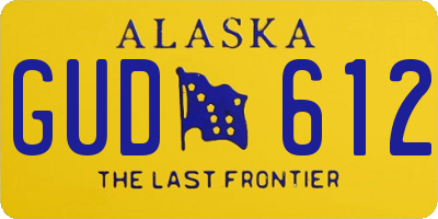 AK license plate GUD612