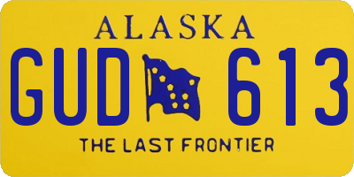 AK license plate GUD613