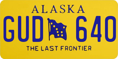AK license plate GUD640