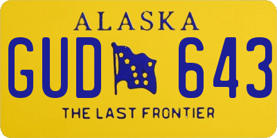 AK license plate GUD643