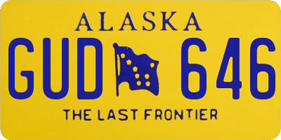 AK license plate GUD646