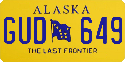 AK license plate GUD649