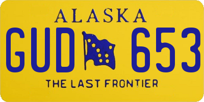AK license plate GUD653