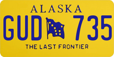 AK license plate GUD735