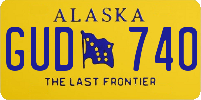 AK license plate GUD740