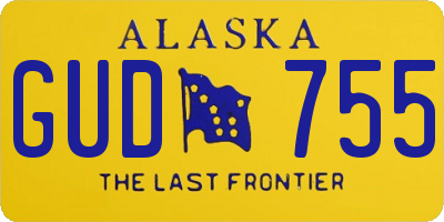 AK license plate GUD755