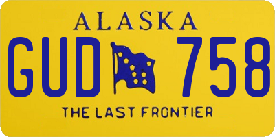 AK license plate GUD758