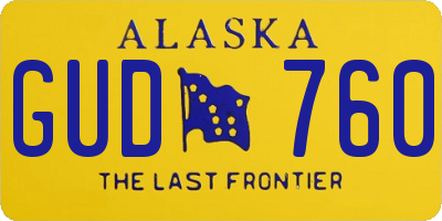 AK license plate GUD760