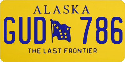AK license plate GUD786
