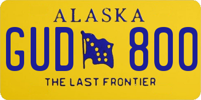 AK license plate GUD800