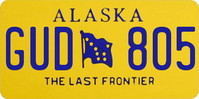 AK license plate GUD805