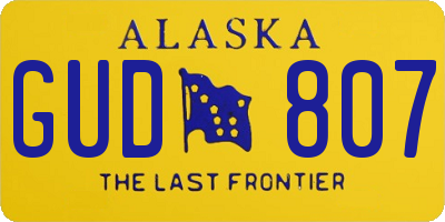 AK license plate GUD807