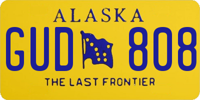 AK license plate GUD808