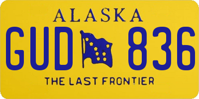 AK license plate GUD836