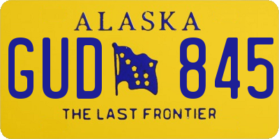 AK license plate GUD845