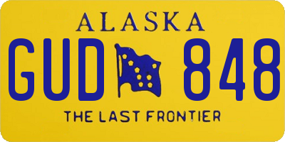 AK license plate GUD848