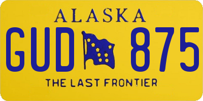 AK license plate GUD875
