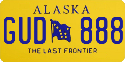 AK license plate GUD888