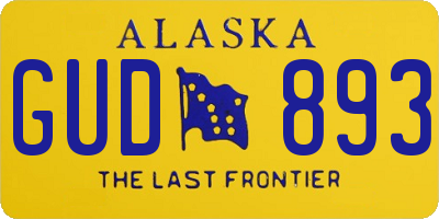 AK license plate GUD893
