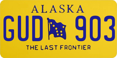 AK license plate GUD903