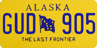 AK license plate GUD905