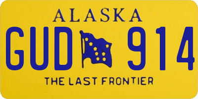 AK license plate GUD914