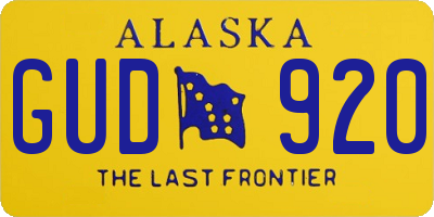 AK license plate GUD920