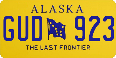 AK license plate GUD923