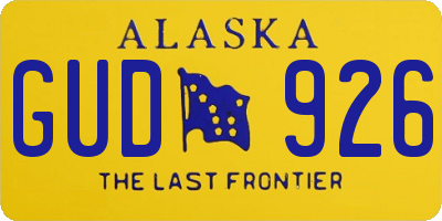 AK license plate GUD926