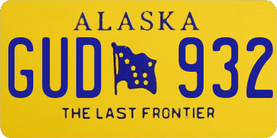 AK license plate GUD932